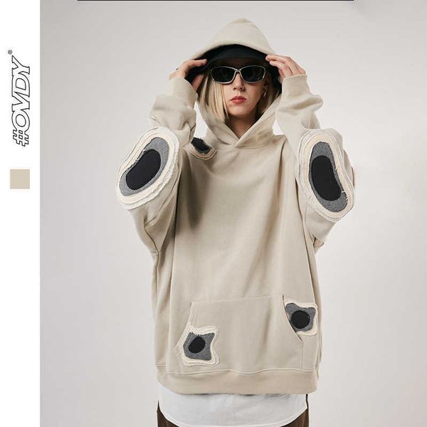 

wxwovdy autumn and winter new product couple fashion brand plush hoodie coat american loose sweater male, Black