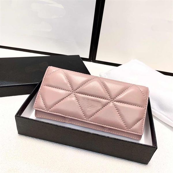 

women's wallet long purse sheepskin wallets fashion style card bag color black pink254g, Red;black