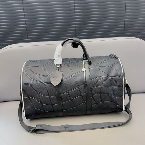 

designer brand mens duffel bags black leather keppall handbags luxury brand couples shoulder bags totes airport luggage travel bag mens gym