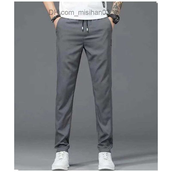 

men's pants men's sports pants 2023 summer ultra thin quick drying pants men's ice silk casual pants extra large outdoor work, Black