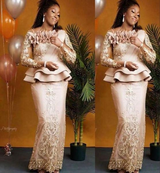 

2022 formal plus size champagne mother of the bride dresses jewel neck long sleeves lace appliques floor length peplum flowers par3960022, Black;red