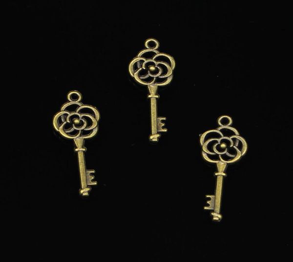 

146pcs zinc alloy charms antique bronze plated vintage skeleton key charms for jewelry making diy handmade pendants 27mm4901910, Bronze;silver