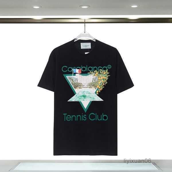 

designer mens designer t shirt casablanca woman t-shirts casa fashion 100% cotton short sleeve street style men tshirt casablanc shirts 2 kz, White;black