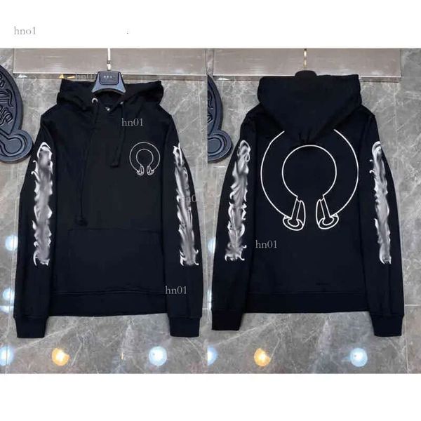 

classic mens zipper ch hoodies designer horseshoe sanskrit cross print pullover heart hoody sweatshirts sweater woman jackts fate, Black