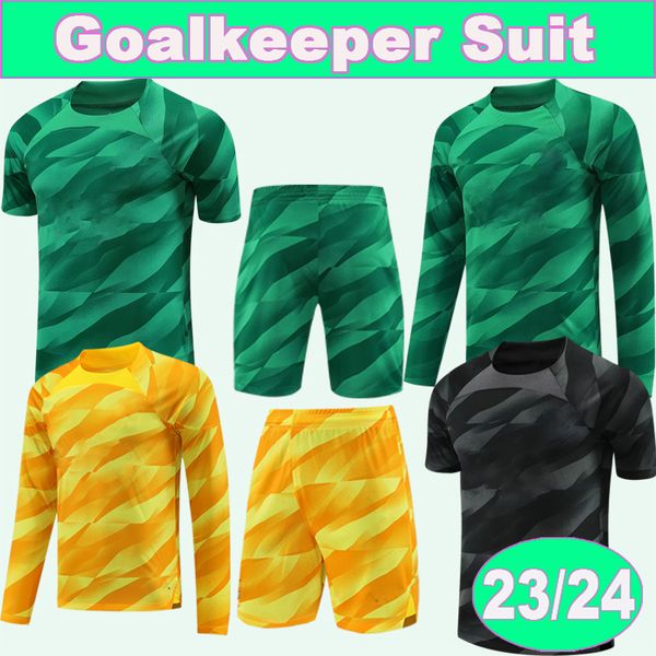 

23 24 #16 sergio rico goalkeeper long sleeve mens set soccer jerseys #90 letellier #99 donnarumma goalkeeper suit aldult football shirt shor, Black;yellow
