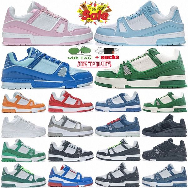 

designer luxurys virgil trainer casual shoes for men womens white natural green grey cream black burgundy purple mens sports sneakers traine