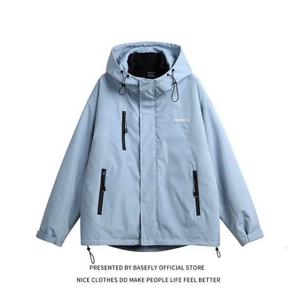 

womens jackets autumn inside and outside two pieces hooded wome high street weight jacket men varsity bomber coat couple windbreaker 230729, Black;brown