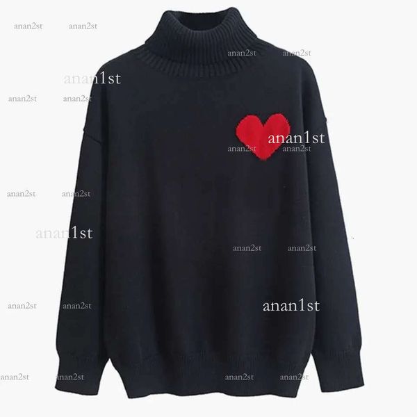 

designer sweater love heart a man woman lovers couple cardigan knit v round neck high collar womens fashion letter white black longm