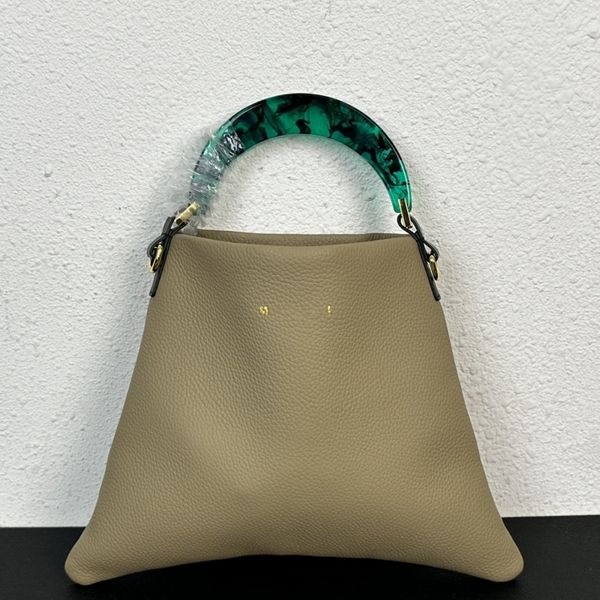 

designer mar tote bags genuine leather handbags women jade green handle luxury green white fashion 3 cloros large capacity totes x3ra#