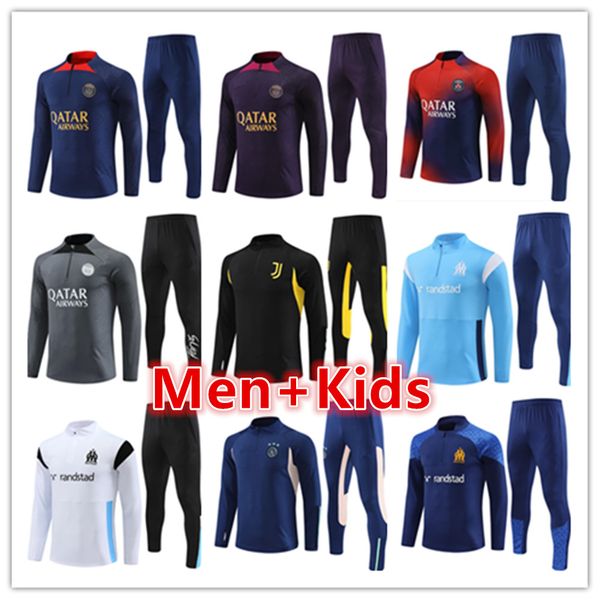 

23 24 mens and kids soccer tracksuit jerseys 2023 2024 psgs men tracksuits shirt football jersey training jacket chandal futbol survetement, Black;yellow