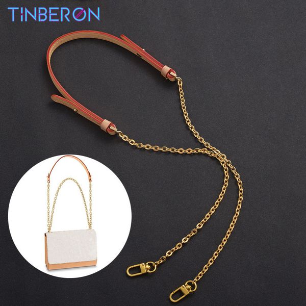 

bag parts accessories tinberon chain strap replacement crossbody copper first layer vegetable leather shoulder 230731, Black