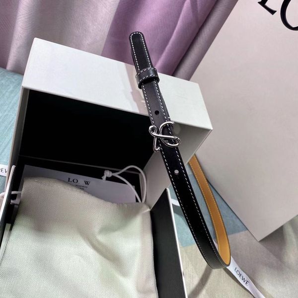 

2023 new 1.5 narrow waist belt l letter buckle belt women's fashion, Black;brown