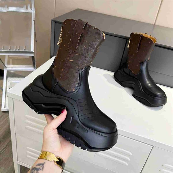 

luxury design boots 2023 luis fashionable women's business work elegant decoration snow anti slip knight boots martin boots casual sock, Black