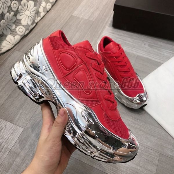 

trainers designer ozweego raf simons shoes sneakers mens women unity ink silver metallic running casual red big size ash clear pink gym size, Black