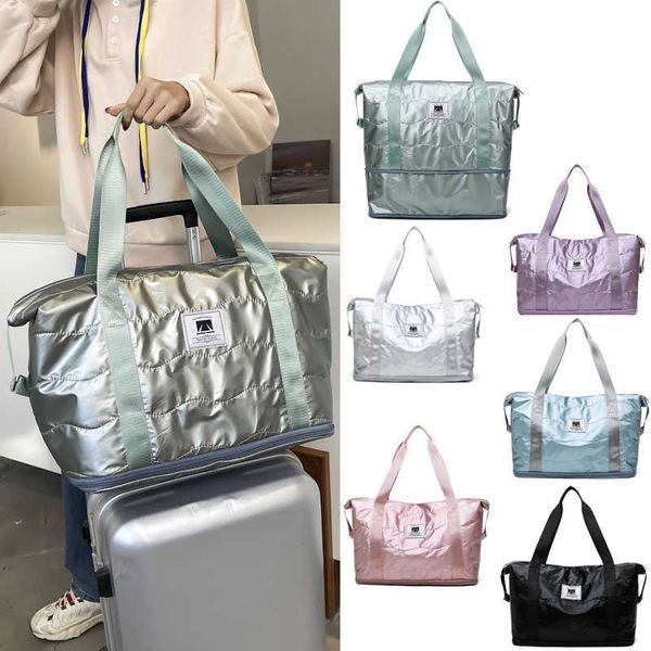 

totes space cotton travel bag adjustable fashion cabin handbag carry on luggage waterproof fitness shoulder bag