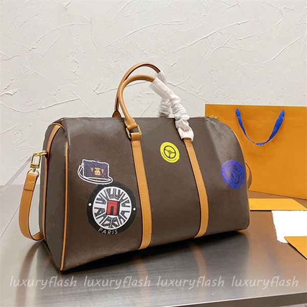 

travel bag 45cm badge designer gym luggage bags large-capacity mens womens handbags city business purse 21ss limited edition279g