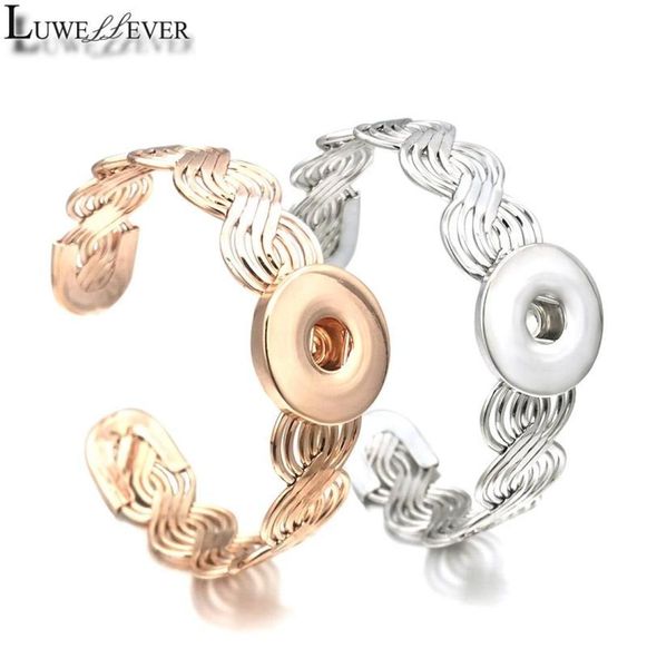 

gold interchangeable 152 fashion metal bracelet ginger 18mm snap button charms braceletbangles for women jewelry gift8342913, Golden;silver