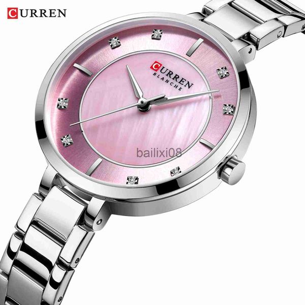 

other watches new watches women curren fashion luxury rhinestone dial quartz clock waterproof stainless steel band wristwatch for ladies j23, Slivery;black
