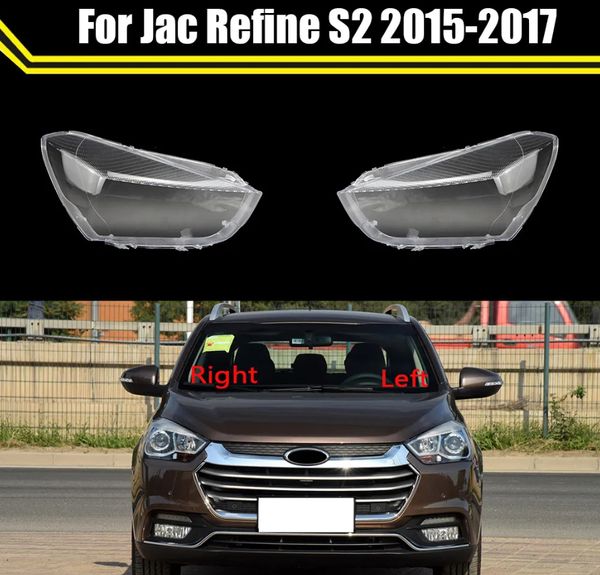 

head lamp light case for jac refine s2 2015-2017 front headlight lens cover lampshade glass lampcover caps headlamp shell