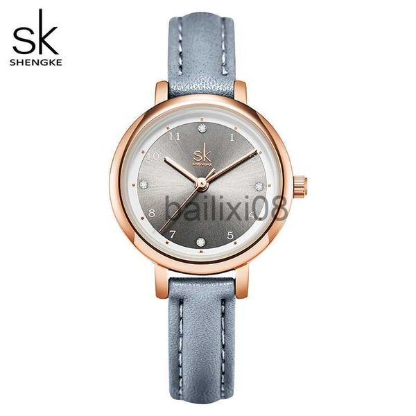 

other watches shengke women watches slim leather strap mini dial japanese quartz movement elegant relogio feminino gift watch reloj mujer j2, Slivery;black