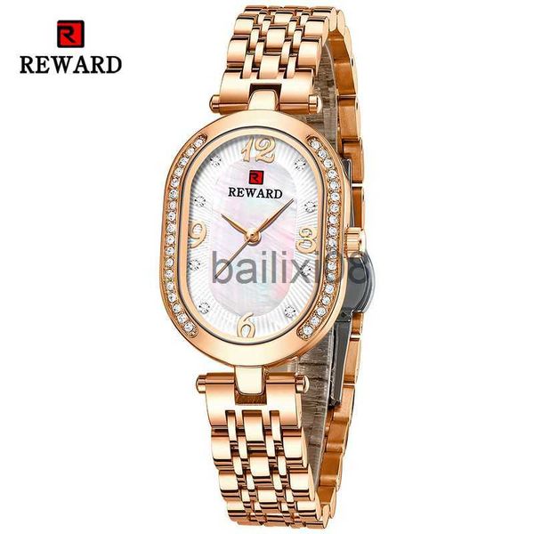 

other watches new reward women wristwatch fashion luxury quartz wrist watches stainless steel strap gift for girl wife mother friends j23072, Slivery;black