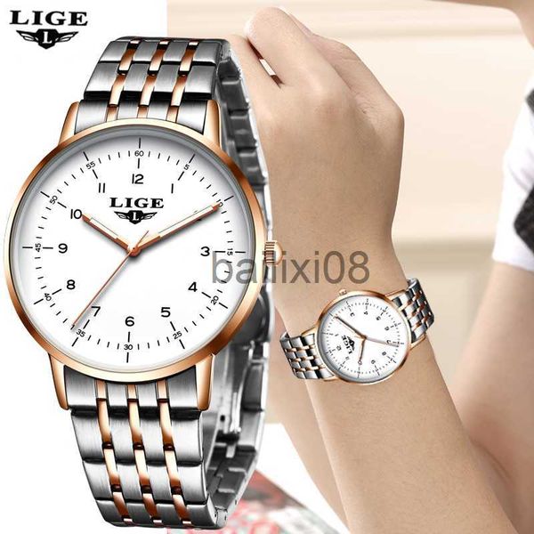 

other watches lige women watches luxury brand sport quartz watch for women business waterproof wrist ladies watch stainless steel j230728, Slivery;black