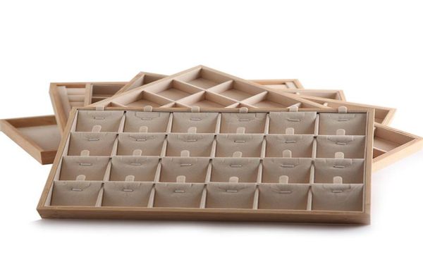

arrivals wood jewelry display tray necklace ring earring stand holder pendants organizer bracelet showcase pouches bags3503940, Pink;blue