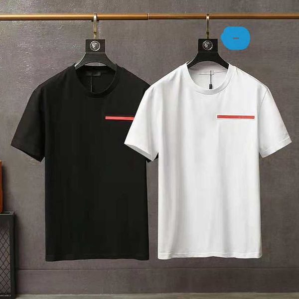 

luxury casual mens prad t shirt new wear designer short sleeve 100% cotton white size tshirt tee m 2xl wholesale black and designer lead the, White;black