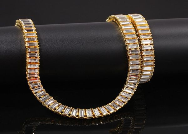 

hip hop bling chains jewelry mens diamond iced out tennis chain necklace fashion gold necklaces1106907, Black