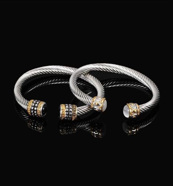 

vintage wire open bangle titanium steel geometric glossy women fashion simple punk hip hop jewelry286k6795863, Black