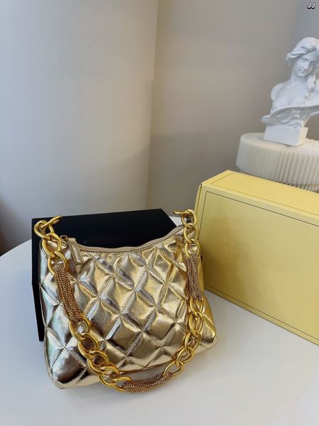 

designer rhombic sheepskin fashion women's shoulder bag 2023 summer new splicing chain underarm bag