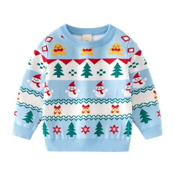 

pullover festive fawn delight christmas knit sweater for toddlers 2 8 years children s clothing 230731, Blue