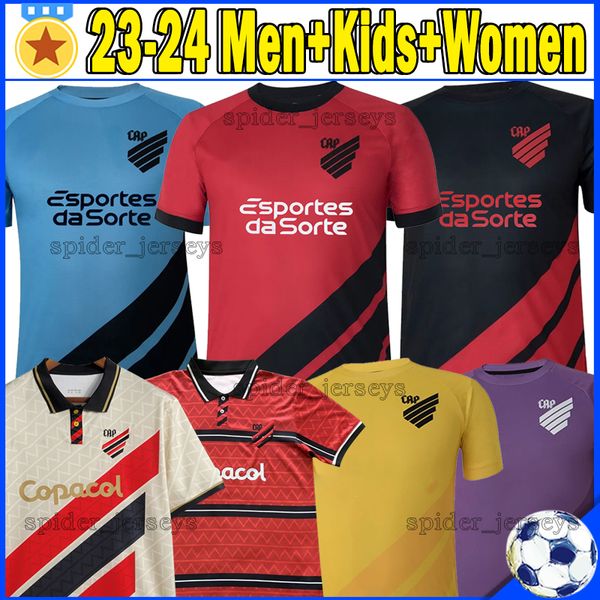 

2023 2024 club athletico paranaense soccer jerseys 23 24 goalkeeper malos romero cirino carnobio rocha men women football shirts sets kids k, Black;yellow