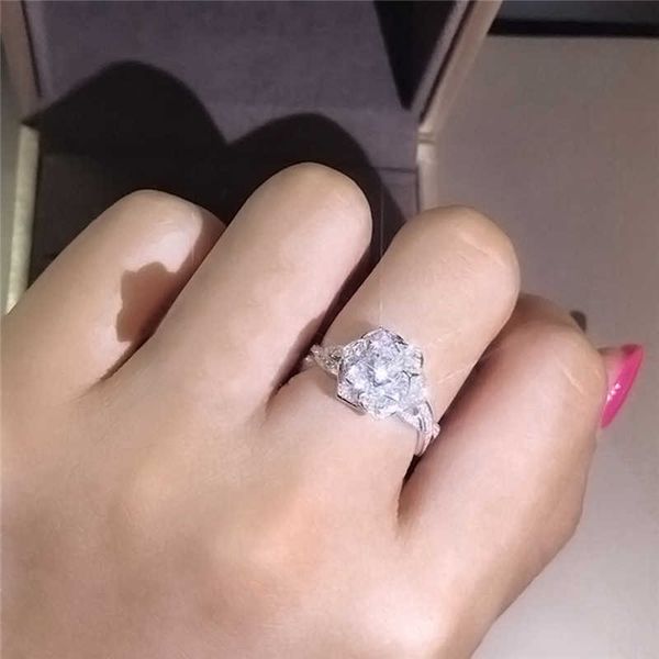 

luxury shining rose zircon ring for women silver rose gold color classic simple fashion engagement wedding jewelry gifts tbu6