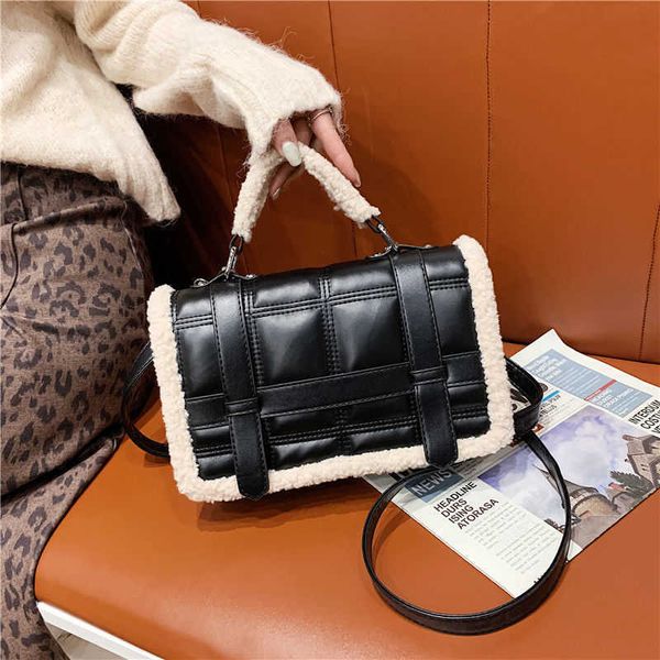 

totes elegant plush women's handbag fashion lambswoool pu leather women's designer handbag women's shoulder cross body bag