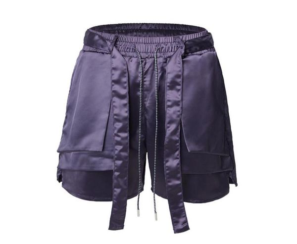 

casual shorts high street loose drawstring streamer men039s women039s solid color pants8214927, Black