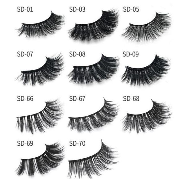 

11 styles selling 1pairlot 100 real siberian 3d full strip false eyelash long individual eyelashes lashes extension1810605