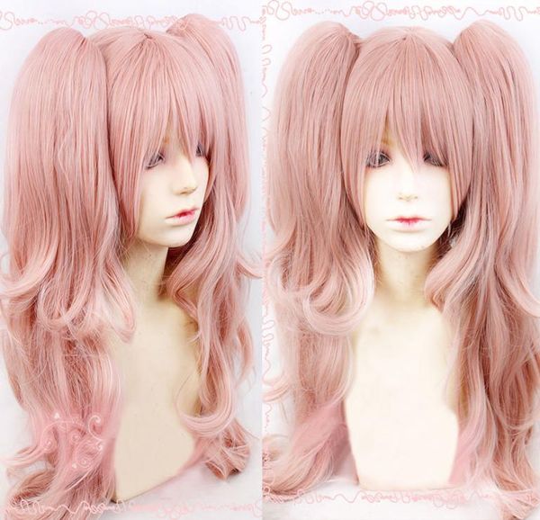 

danganronpa junko enoshima cosplay ponytails synthetic hair wig bear hairpins1476336, Black;brown