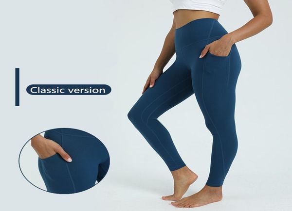 

al sports yoga pants women039s high waist hip tights double side pockets fitness pants jogging and riding outside wearing casua7040077