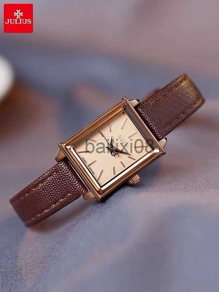 

other watches julius lady women's wrist watch elegant simple fashion hours dress brelet real leather school girl birthday gift box j230, Slivery;black