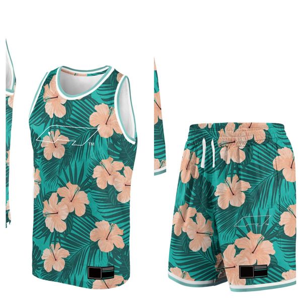 

2023 summer formula one cool suit short-sleeved t-shirt shorts size can be customized.