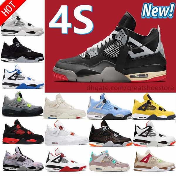 

new men 4s iv 4 man basketball shoes fire red university blue military black cat sail cement hyper royal motorsport white cement lightning w