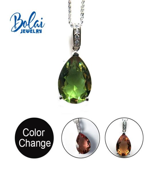 

bolai jewelrycolor change zultanite diaspore pear 1216mm created gemstone pendant 925 sterling silver delicate ornaments8701268