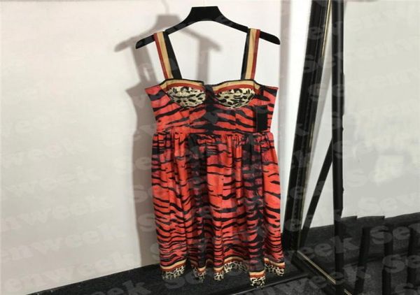 

tiger pattern womens sling dresses for party wedding fashion sleeveless lady vest dress summer skirts clothes9641077, Black;gray