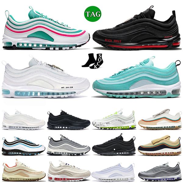 

designer 97 og cushion running shoes classic triple black white silver bullet south beach mens womens 97s runner tennis sneakers sports