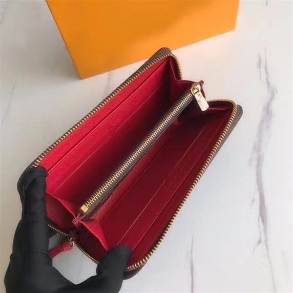

luxury wallet lady coin purse leather designer wallets for women dicky0750 fashion long money bag zipper pouch pocket 349n, Red;black