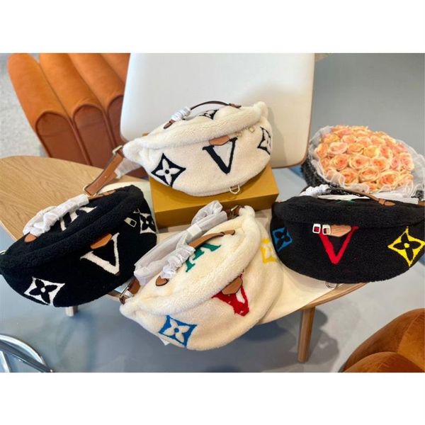 

evening bags new design crossbody bag teddy bumbag designer mens fluffy shoulder bags fashion waist belts fuzzy bum bag cross body2941