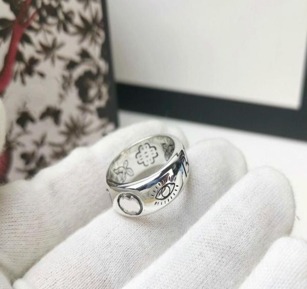 

fashion 925 sterling silver skull rings moissanite anelli bague for mens and women party promise jewelry lovers gift1349814, Slivery;golden