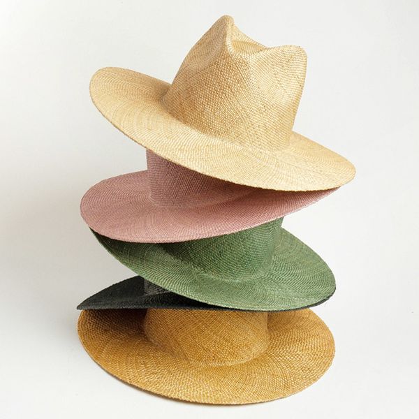 

wide brim hats bucket straw fedora hat fine braid grass summer for women fashion jazz beach panama 230729, Blue;gray