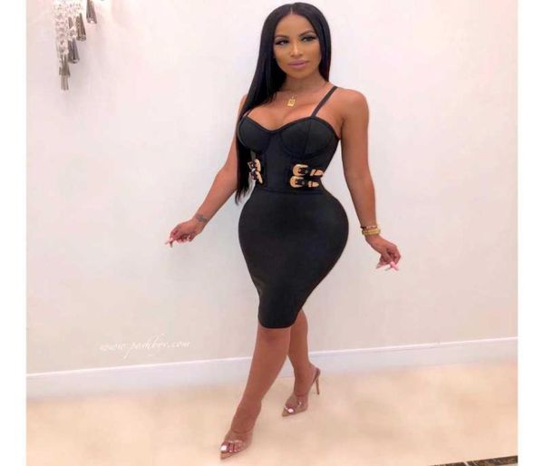 

women fashion black spaghetti strap dress with sequined belt bandage night club evening party bodycon summer dresses2119355, Black;gray